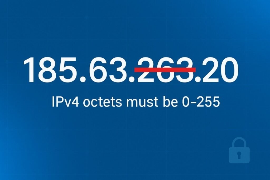 Invalid IPv4: 185.63.263.20