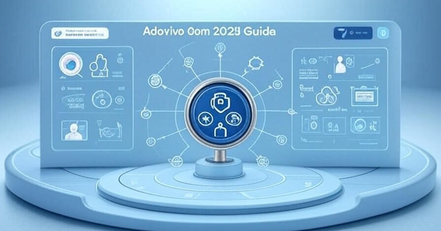 Adovivo com platform overview with modern digital elements