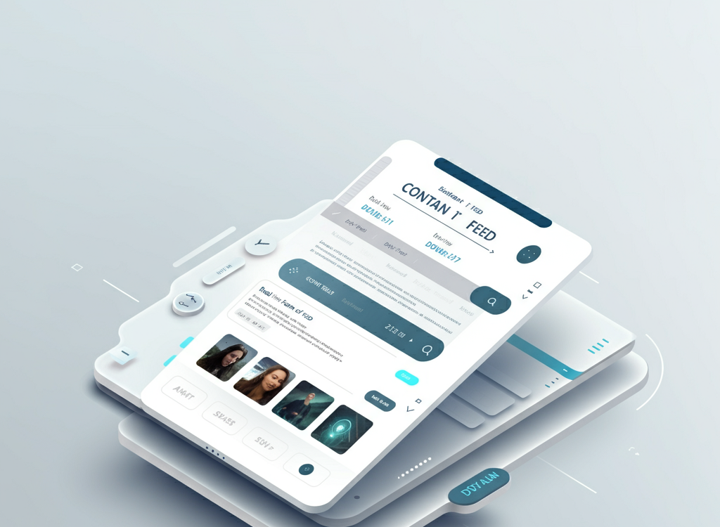 A modern digital interface showcasing a chronological content feed.